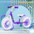 thumbnail image 2 of Colorful Lighting Balance Bike 2 Year Old, 12'' Folding Toddler Sport Bike, No Pedal Foldable Bikes w/Kickstand, Adjustable Handlebar & Seat, 2 3 4 5 Years Boy Girls Birthday Gifts Toys, 2 of 6