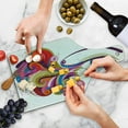 thumbnail image 4 of Eye Cutting Board, Abstract Art Woman's Eye Colorful Vibrant Swirls Dots Curvy Lines Feminine Vision, Decorative Tempered Glass Cutting and Serving Board, Wine Bottle Shape, Multicolor, by Ambesonne, 4 of 5