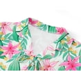 thumbnail image 2 of Beezizac Girls' Short Sleeve Pajama Set All-Over Lily Flower Leaf Print Bow Tie Ruffled Trim Soft Kids Sleepwear Size 12, 2 of 4
