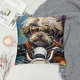 thumbnail image 2 of Orinice Dog Motorcycle Painting Graphic Decorative Cushion Throw Pillow Cover for Home Living Room Sofa Bedroom Car Couch, Year-Round Pillow Case 1PC 22x22in, 2 of 5