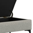 thumbnail image 6 of Simpli Home Rebecca 48 inch Wide Mid Century Modern Rectangle Large Coffee Table?Storage Ottoman with Lift up Lid in Cloud Grey Polyester, 6 of 7