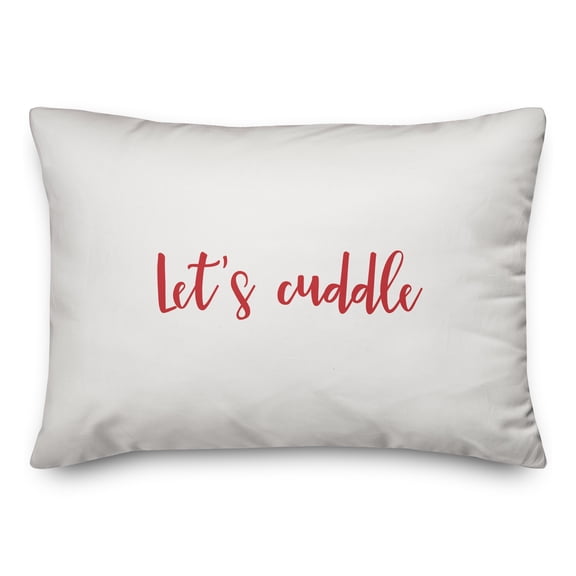 Creative Products Let's Cuddle in Red on White 14x20 Spun Poly Pillow