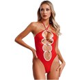 thumbnail image 5 of Body Sexy con cordones y entrepierna abierta para mujer, lencería, disfraz con cuello colgante recortado, ropa interior divertida, juego de rol erótico, ropa para discoteca Rave, 5 of 5
