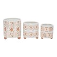 thumbnail image 6 of DecMode 8", 7", 5"H Indoor Outdoor White Porcelain Planter (3 Count), 6 of 8