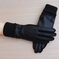 thumbnail image 3 of Guantes cálidos de terciopelo para pantalla táctil de otoño e invierno para mujer, de algodón, para montar al aire libre, de cuero y terciopelo, 3 of 4