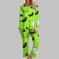 thumbnail image 2 of QIUOMBBP Halloween Pajamas for Women 2 Piece Sets Funny Graphic Long Sleeve Shirts and Pants Loungewear Pjs Fall Winter Sleepwear, Mint Green, M, 2 of 7