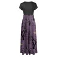 thumbnail image 5 of TIMIFIS Robe Maxi d'Halloween pour Femme à Manches Courtes, Col Ras du Cou, Taille Haute, Longue et Fluide, Robe Tendance à Motif pour Fête, Robe d'Automne Automne/hiver, 5 of 5