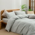 thumbnail image 3 of BESTOUCH Duvet Cover Set 100% Washed Cotton Linen Feel Super Soft Comfortable Chic Lightweight 3 Pcs Home Bedding Set Pine Bark Brown Oversized King, 3 of 6