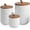 12/30/48 oz/White Stone, variant on White Ceramic Canister Set with Bamboo Lid – 3-Piece Airtight Food Storage Jars for Kitchen Counter – Glossy Marble Design, Ideal for Flour, Sugar, Coffee, Tea, Spice – Small, Medium, Large