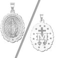 thumbnail image 2 of PicturesOnGold.com Miraculous Medal Scalloped Oval Female Adult- 2/3 x 3/4 inch, Sterling Silver, 2 of 4