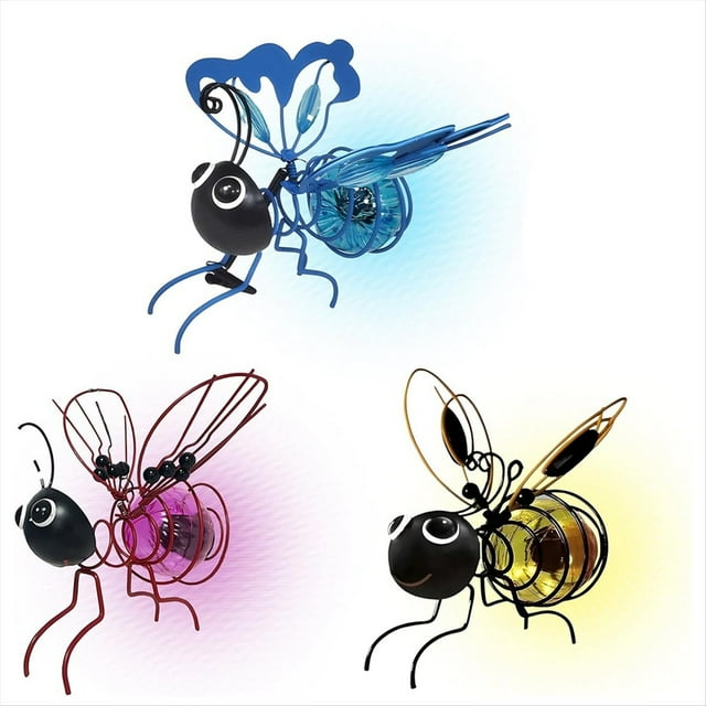 Luces Solares de Simulación de Abejas, Linterna LED Colgante para Exteriores con Forma de Abeja para Decoración de Jardín, Luz Antiinsectos (3 Unidades)
