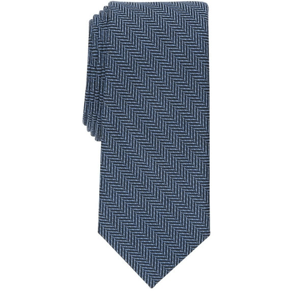 Alfani Men's Herringbone Cabare Solid Tie Blue One Size