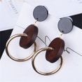 thumbnail image 2 of Pendientes redondos geométricos de madera para mujer, aretes antialérgicos con forma de gota, 2 of 5