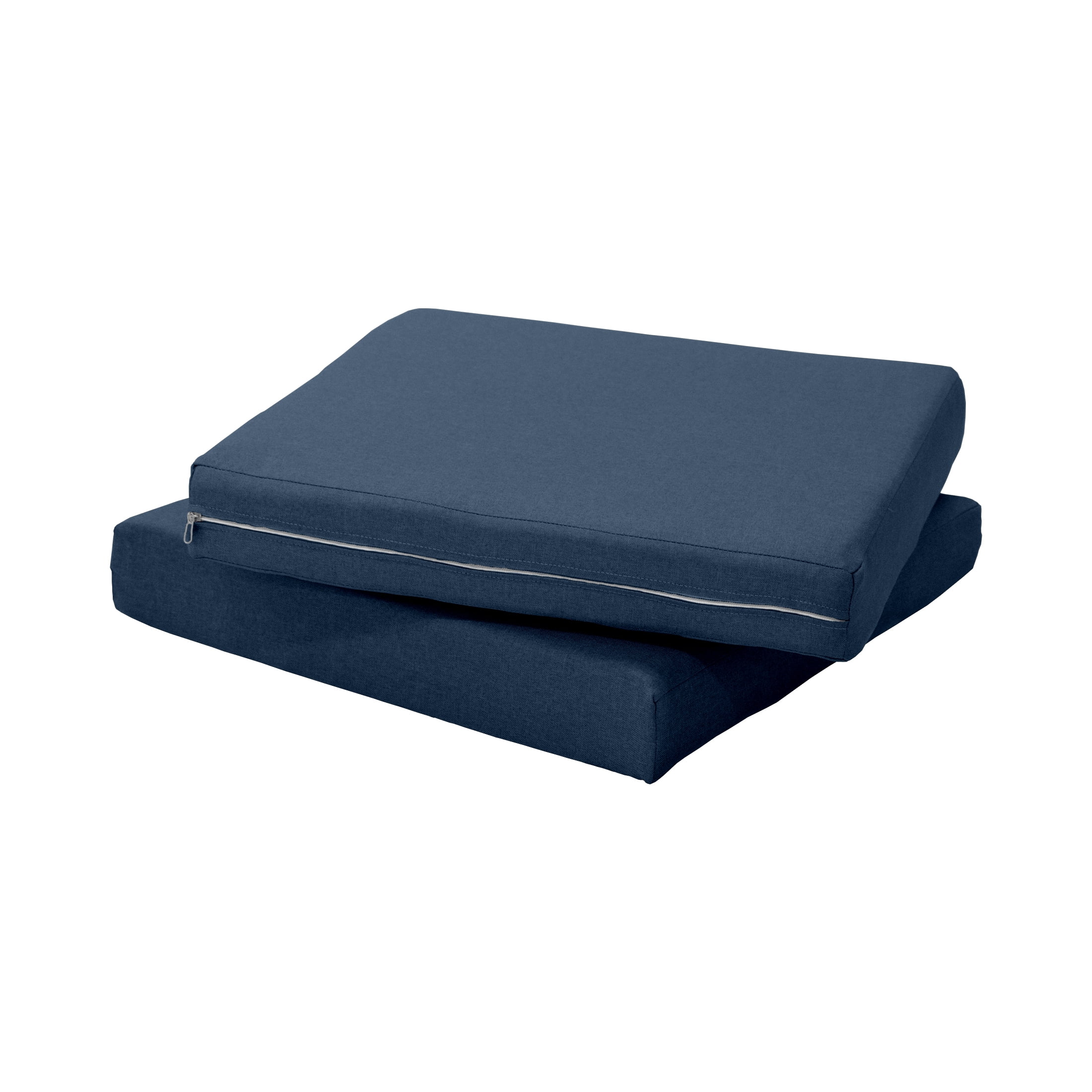 Singes 67 inch x 21 inch White and Blue Rectangle Seat Pad Outdoor Seating Cushion, Size: 67 x 21 x 3