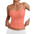 thumbnail image 2 of Womens Adjustable Camisole Sleeveless Square Neck Spaghetti Strap Tank Tops Basic Shirt Orange XXL, 2 of 8