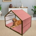 thumbnail image 2 of Retro Pet House, Vintage Style Ogee Motifs with Curled Thin Lines Repeating Retro Pattern Print, Outdoor & Indoor Portable Dog Kennel with Pillow and Cover, 5 Sizes, Coral and Yellow, by Ambesonne, 2 of 4