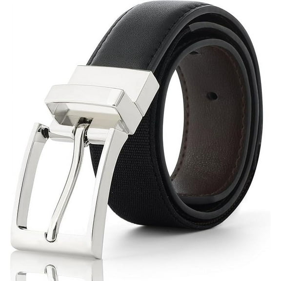 Kajeer Kids Reversible Belts - Youth Elastic and PU Leather Black and Brown Belt