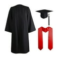 thumbnail image 5 of 3Pcs/Set Adult Graduation Gown Hat Set, Unisex School Uniform, Cosplay Bachelor Costume Set, Academic Gown, Fringed Academic Hat, Cape Set,45,Black, 5 of 5