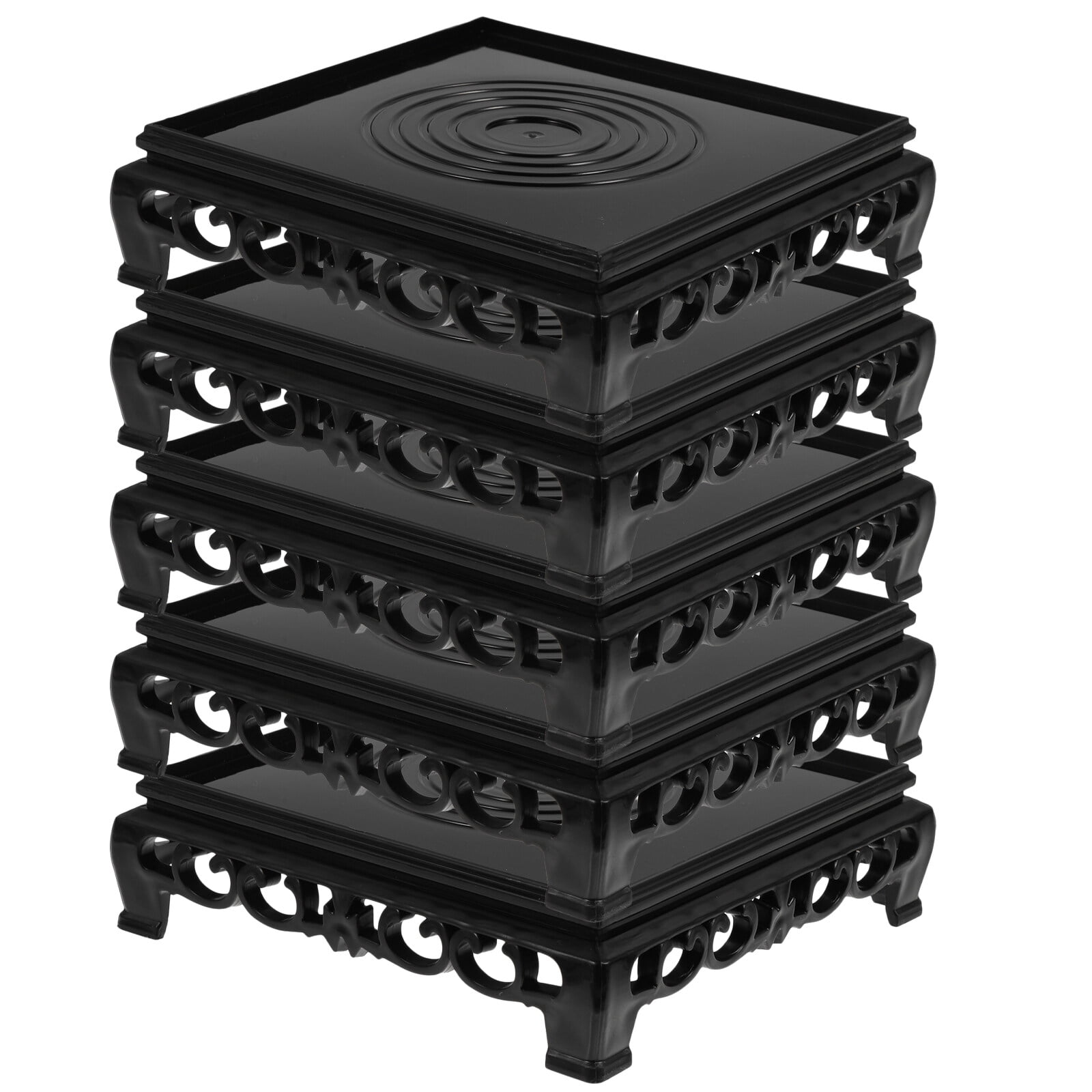 5pcs Plastic Square Shelf Tank Stand Vase Display Stand Fish Bowl Riser Potted Plant Bases