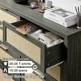 thumbnail image 3 of OAKHAM Commode 6 Tiroirs, Grand Commode en Rotin pour Chambre à Coucher Salon, Chêne Minuit, 3 of 8