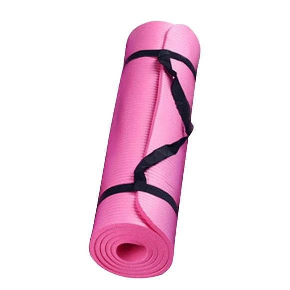 Yoga Mat Thick Yoga Mat Fitness & Exercise Mat with Easy-Sports Exercise Mat with Arm Strap - Non-Slip Exercise Mat with High Density Foam for Yoga and Pilates Exercise Workouts(24"L x 10"W x 15mm Thick)
