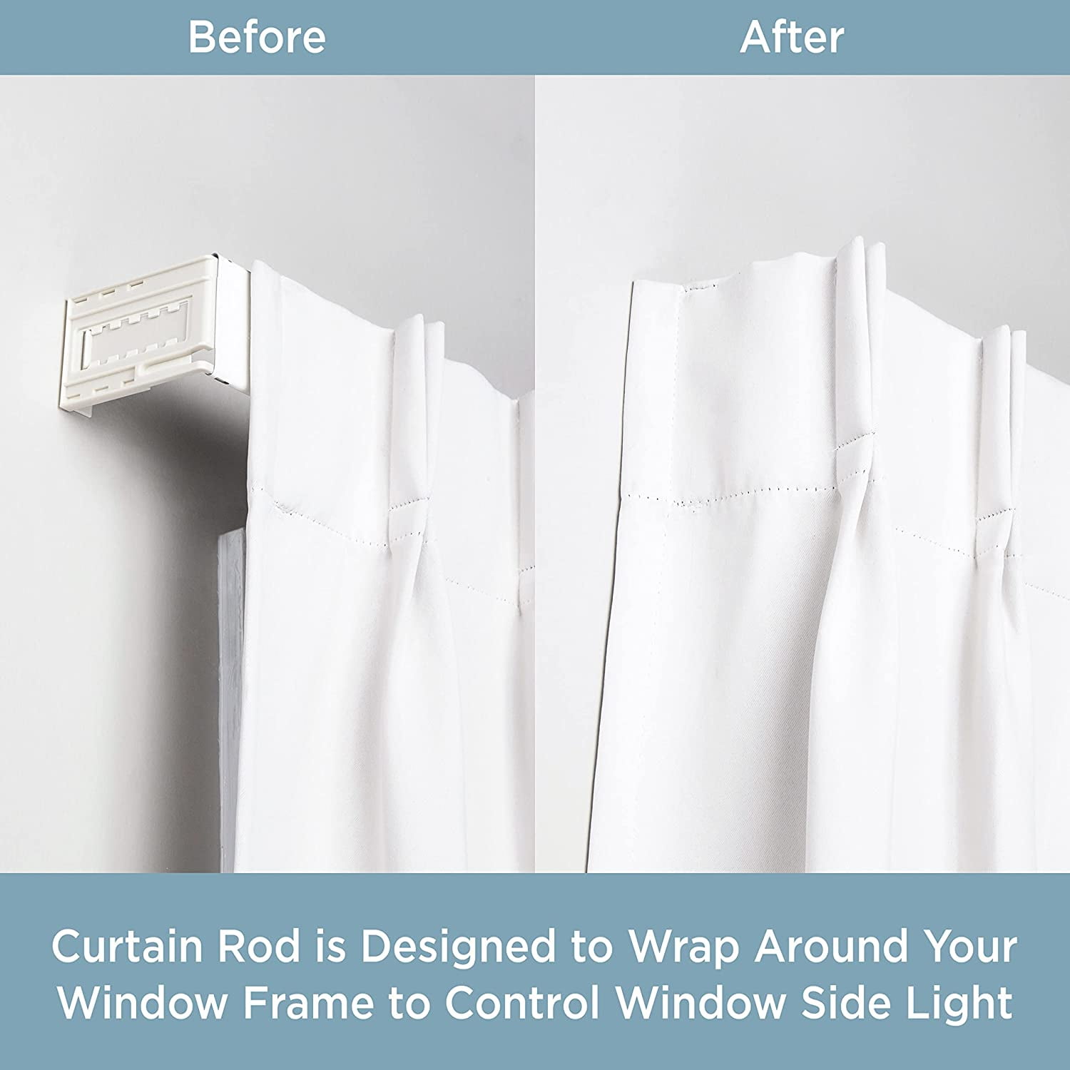 Kenney 506AP Classic 2.5 Adjustable Projection, 28 to 48-Inch Wide Pocket Curtain Rod, White