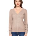 thumbnail image 3 of Made by Johnny Women's Keep It Classic V Neck Cardigan S KHAKI, 3 of 6