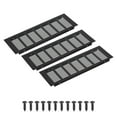 thumbnail image 1 of Uxcell 12 x 4" Rectangle Ventilation Grille 3Pcs Aluminum Air Vent Cover Black, 1 of 7