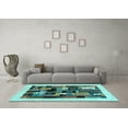 thumbnail image 3 of Ahgly Company Indoor Square Abstract Light Blue Contemporary Area Rugs, 6' Square, 3 of 4