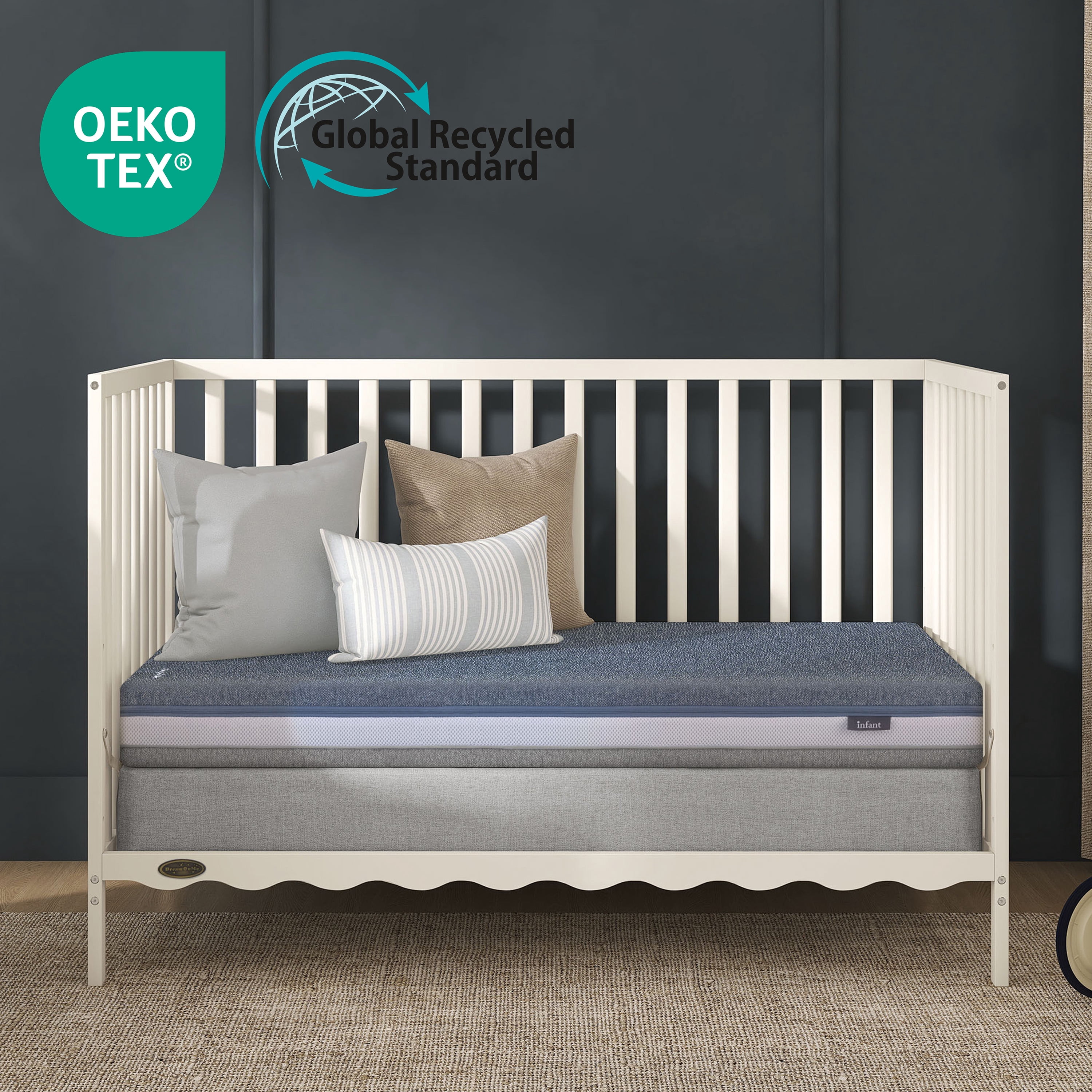 Dream On Me AirNest Pro 5" Crib & Toddler Mattress, Blue