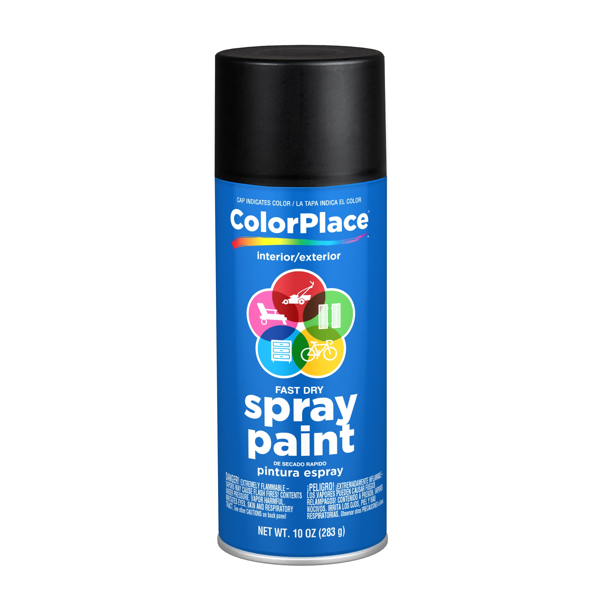 Colorplace Flat Spray Paint Black Walmart Com Walmart Com