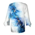 thumbnail image 4 of Dyegold Blouses For Women Dressy Casual 3/4 Flare Sleeve Lace Trim V Neck Floral Print Vintage Tunic Tops Loose Fit Shirts, 4 of 5