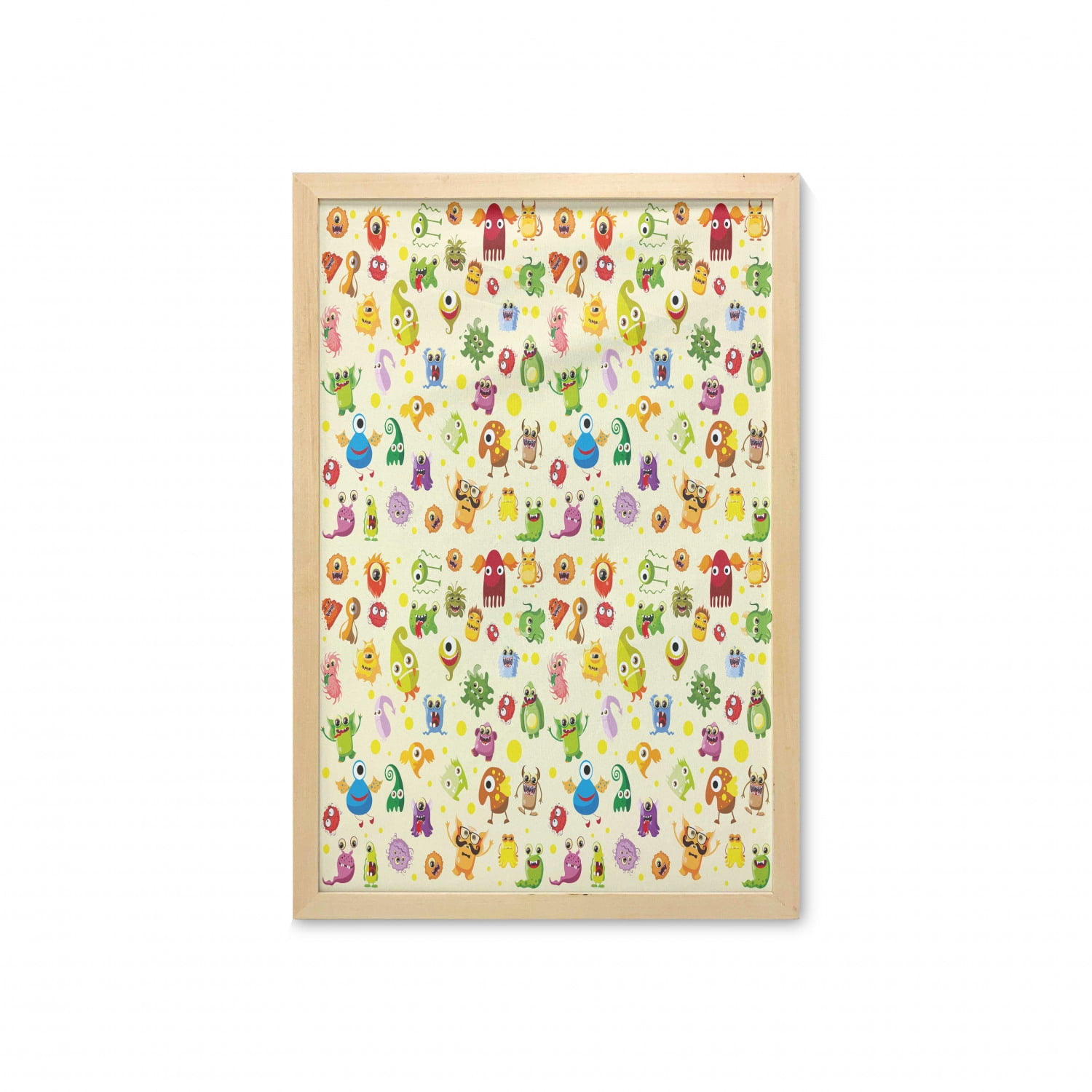 Monster Wall Art with Frame, Drawings Different Cartoon Style