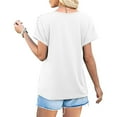 thumbnail image 4 of Mittory Womens T Shirts Casual Summer Tops Pleated Crewneck Short Sleeve Blouses Trendy Beach Vacation Clothes, 4 of 8