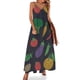 thumbnail image 1 of Vestido largo playero sin mangas con diseño art déco en azul verdoso para mujer, 1 of 7