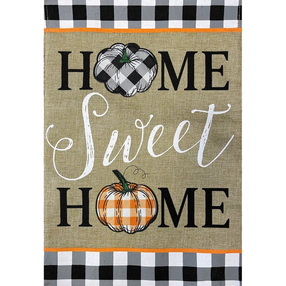 Briarwood Lane House Flag 40x28 For Outdoor Home Sweet Home Pumpkins Burlap Fall For Fall House Flag