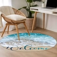 thumbnail image 5 of Ocean Beach Round Area Rugs 3 ft, Welcome Washable Small Area Rug with Non-Slip Sturdy Edge Binding Round Front Door Mat Floor Carpet for Entryway, 5 of 9
