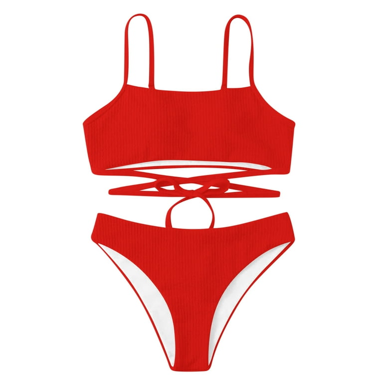 TAIAOJING Women Two Piece Plus Size Swimsuit Stock Drop Bandage Push Up  BrSexy Bikini Set Solid Set Beachwear Triangle Bikini Set Bathing Suits 