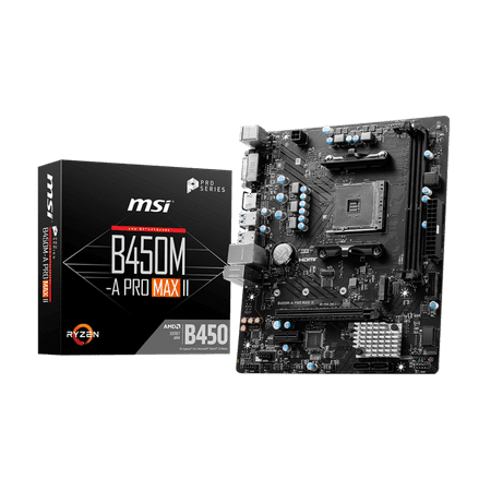 MSI B450M-A PRO MAX II AM4 AMD B450 PCIe 3.0 USB3.2 Gen1 Micro-ATX Motherboard
