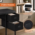 thumbnail image 5 of 38" Computer Desk with Charging Station & 2 Fabric Drawers,Home Office Desk Writing Desk for Small Spaces,Black, 5 of 9