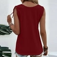 thumbnail image 4 of Wyobmus Womens Plus Size Tank Tops Sleeveless Eyelet Embroidery Scoop Neck Shirt Casual Button Down form Fitting Summer Tank Top S-4X B-Burgundy, 4 of 7