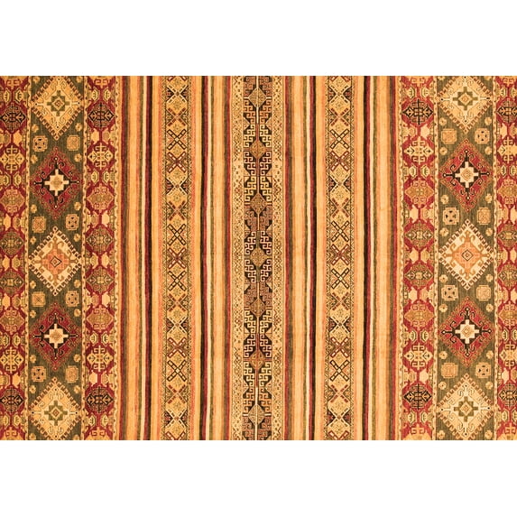 Ahgly Company Indoor Rectangle Oriental Orange Modern Area Rugs, 2' x 3'