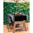 thumbnail image 3 of Outdoor Tablecloth with Umbrella Hole & Zipper, Black Striped Rectangle Tablecloth 60x102 Inch, Farmhouse Black White Stripes Patio Table Cover Waterproof Table Cloth for Picnic/Party, 3 of 6