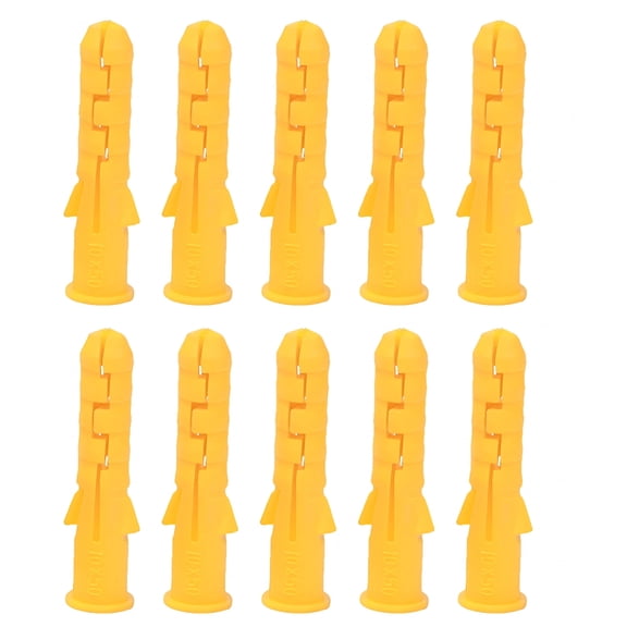 ICERUN Drywall Anchors 200pcs Self-Drilling Wall Expansion Tube Yellow Plastic Anchor Plug Kit,1.57"X0.24"X0.24"