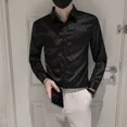 thumbnail image 4 of Camisas y blusas estampadas para hombre, ropa sencilla y fresca, de algodón, con estampado floral blanco, botones de lujo, estilo coreano, tallas grandes, estilo hipster, seda, 4 of 5