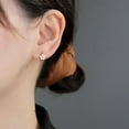 thumbnail image 2 of 925 Sterling Silver White Flower Hoop Earrings Huggie for Women Teens Small Daisy Hoop Earrings Summer Earrings, 2 of 9