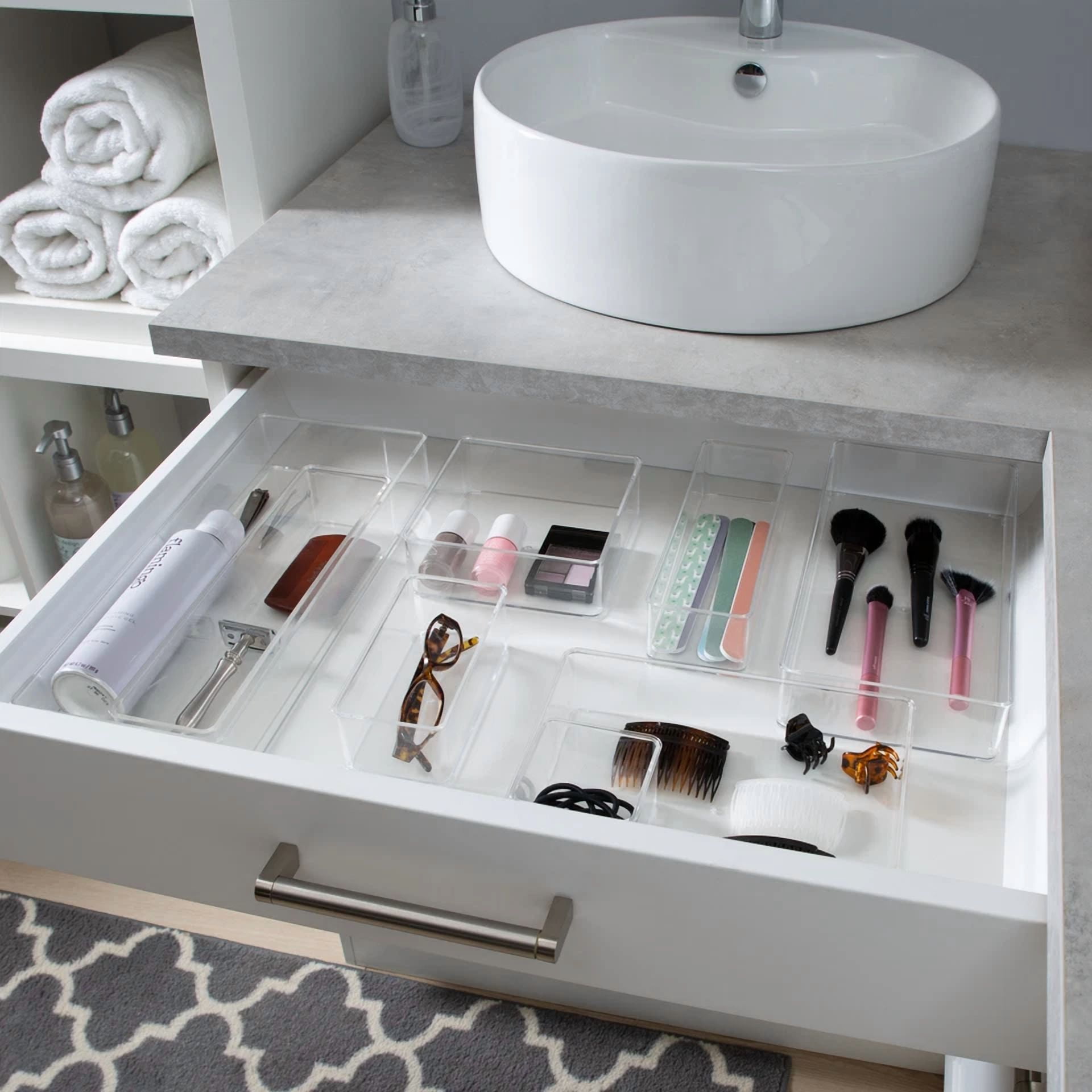 Simplify Small Narrow Drawer Organizer In Clear Dimensions: 6" X 3" X 2"