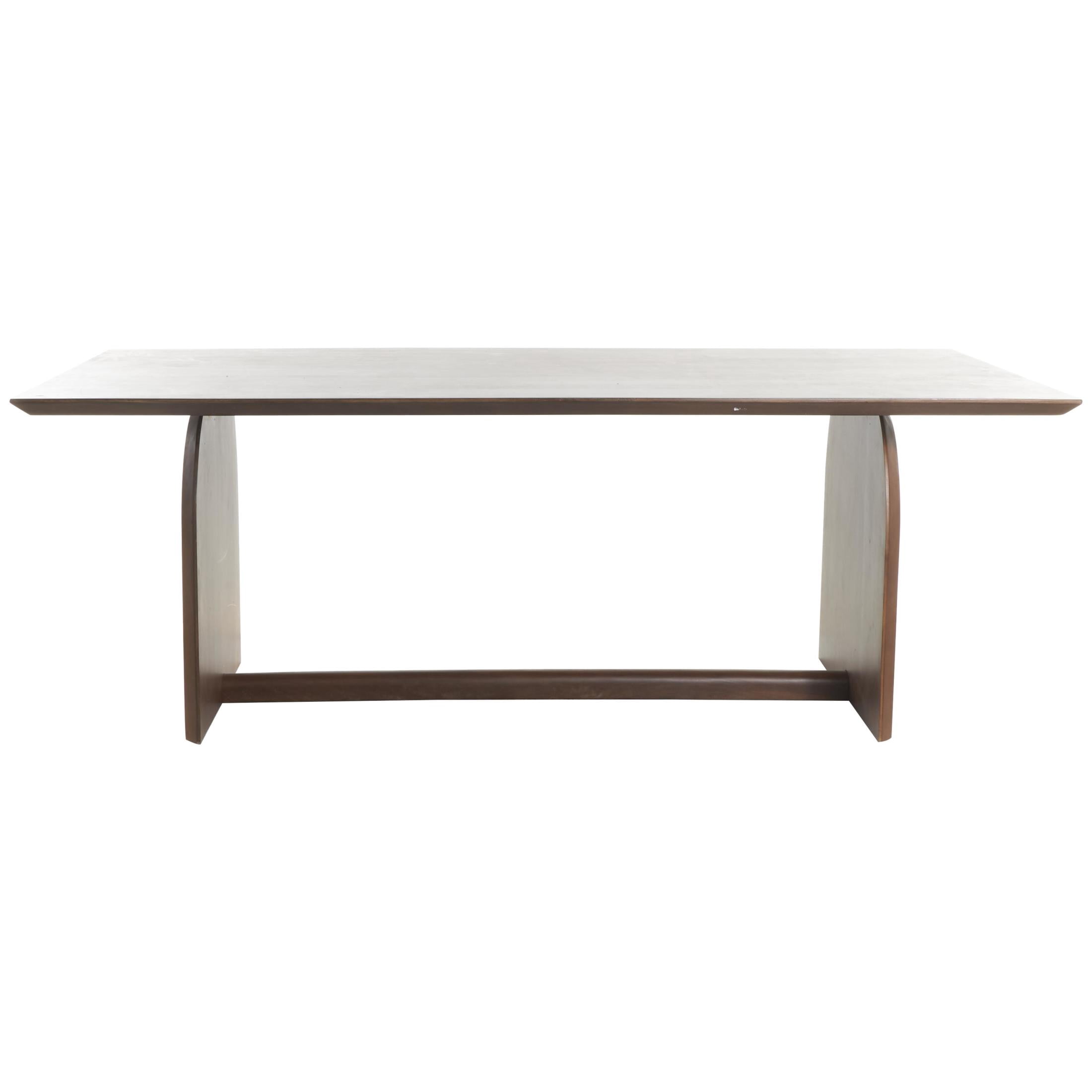 DecMode 84" x 30" Brown Mango Wood Mid Century Modern Dining Table with Arched Legs, 1-Piece