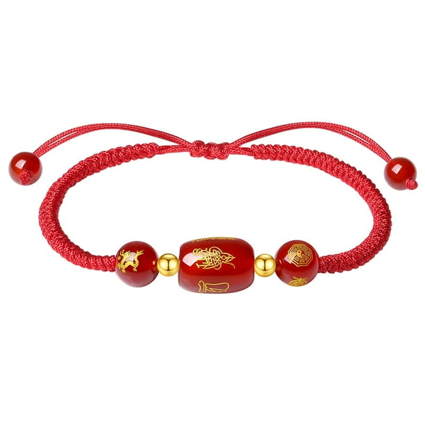 Pulsera hecha a mano con hilo rojo de plata 925 y cornalina