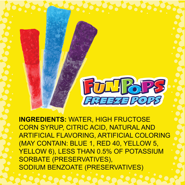FunPops Assorted Freeze Pops – Family Pack, 72 Count, 2 oz Each